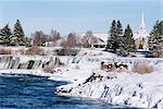 Chute d'eau sur la rivière Snake en janvier, Idaho Falls, Idaho, États-Unis d'Amérique (États-Unis d'Amérique), Amérique du Nord