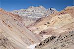 Descent from Kunzum Pass, 4550m, Spiti Valley headwaters, Himachal Pradesh, India, Asia