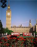 Häuser des Parlaments, UNESCO-Weltkulturerbe und Parliament Square, Westminster, London, England, Vereinigtes Königreich, Europa