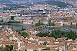City and Vltava River, Prague, Czech Republic, Europe