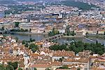 Ville et la rivière Vltava, Prague, République tchèque, Europe