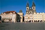 Place de la vieille ville et Cathédrale Notre-Dame avant Tyn, Site du patrimoine mondial de l'UNESCO, Prague, République tchèque, Europe