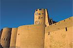 Timouride carrelage sur un tour de la citadelle (Qala-i-Melias-ud-din), construit par Alexandre le grand, mais dans sa forme actuelle par Malik Fakhruddin dans 1305AD, Herat, Province d'Herat, Afghanistan, Asie