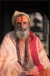 Sadhu (Holy man), festival de Shivaratri, Temple de Pashupatinath, Katmandou, Népal, Asie