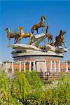 Talkhi horse statue built for the tenth anniversary of Independence, Ashkabad, Turkmenistan, Central Asia, Asia