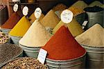 Spices for sale in spices souk, The Mellah (old Jewish quarter), Marrakech, Morocco, North Africa, Africa