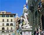 Statues in the Piazza della Signoria with Bandinelli's Hercules and Cacus in foreground, Florence, Italy