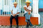 Portrait de deux anciens hommes, Trinidad, Sancti Spiritus province, Cuba, Antilles, Amérique centrale