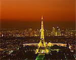 Eiffel Tower by night, Paris, France, Europe