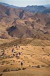 Trekkers, Siroua Massif, Anti Altas Range, Morocco, North Africa, Africa