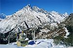 Village de stupa et Tengboche, région de l'Everest, Himalaya, Népal, Asie