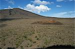 Cratère extérieur et les scories petit cône, Formica Léo, le Piton de la Fournaise, réunion, Afrique