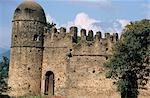 Composé de murs, l'enceinte royale, XVIIe siècle château, Gondar, Éthiopie, Afrique