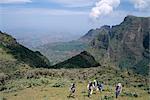 Trekking, Simien-Mountains-Nationalpark, UNESCO World Heritage Site, Äthiopien, Afrika