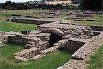 Section de la maison du Commandant, romain Claude Fort, mur d'Hadrien, patrimoine mondial de l'UNESCO, Chollerford, Northumbria, Angleterre, Royaume-Uni, Europe