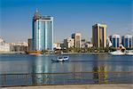 Sharjah Creek skyline, Sharjah, Émirats Arabes Unis, Moyen-Orient