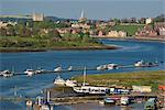 Rochester vus de la Medway, Rochester, Kent, Angleterre, Royaume-Uni, Europe