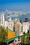 Cityscape view of harbour in 2007 with pagoda, Hong Kong, China, Asia
