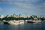 Victoria Embankment und der Themse, London, England, Vereinigtes Königreich, Europa