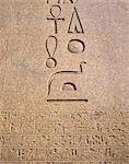 Détail hiéroglyphique, Temple d'Ammon, Karnak, Thèbes, Site du patrimoine mondial de l'UNESCO, l'Égypte, l'Afrique du Nord, Afrique