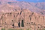 The caves and 150ft tall statue of the Buddha at Bamiyan, since destroyed by the Taliban, UNESCO World Heritage Site, Afghanistan, Asia