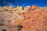 Multi coloured sandstone rock formations in the Valley of Fire State Park, Nevada, United States of America, North America