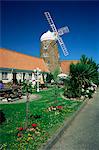 Village pub and windmill, St. Mary, Jersey, Channel Islands, United Kingdom, Europe