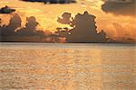 Coucher de soleil tropical, Iles Cayman, Antilles, l'Amérique centrale
