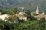 Vue sur l'église, Soller, Majorque, îles Baléares, Espagne, Europe