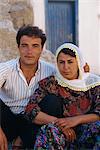 Portrait of a Turkish couple in the village of Soganli south of Urgup, in the Cappadocia region, Anatolia, Turkey, Asia Minor, Eurasia