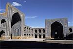 North and east eivan (halls) of the Masjid-e Imam (formerly Shah Mosque), built by Shah Abbas between 1611 and 1628, UNESCO World Heritage Site, Isfahan, Iran, Middle East