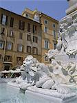 Fountain in Piazza della Rotonda outside Pantheon, Rome, Lazio, Italy, Europe