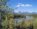 Morants Kurve, Bow River, Bow Range, Banff Nationalpark, UNESCO Weltkulturerbe, Rocky Mountains, Alberta, Kanada, Nordamerika