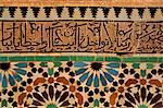 Decorative tiling, Saadian Tombs dating from the 16th century, Marrakesh, Morocco, North Africa, Africa