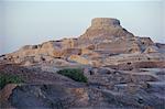 The Citadel with the Buddhist stupa dating from 2nd century AD, from south west, Indus Valley civilization, Mohenjodaro, UNESCO World Heritage Site, Sind (Sindh), Pakistan, Asia