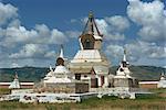 Stupas au monastère Erdeni Dzu à Karakorum, Mongolie, Asie centrale, Asie