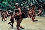 Yanomami Indians going fishing, Brazil, South America