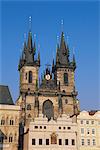 Église de Tyn, Old Town Square, Prague, République tchèque, Europe