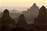 Temples and pagodas at dawn, Bagan (Pagan), Myanmar (Burma), Asia