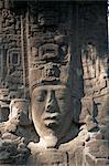 Close-up of Stele E, Mayan ruins, Quirigua, UNESCO World Heritage Site, Guatemala, Central America