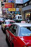 Taxis, Causeway Bay, Hong Kong Island, Hong Kong, Chine, Asie