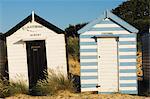 Anciennes cabanes de plage, Southwold, Suffolk, Angleterre, Royaume-Uni, Europe