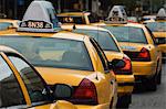 Cabines de taxi, Manhattan, New York City, New York, États-Unis d'Amérique, Amérique du Nord