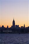 Empire State Building and Midtown Manhattan skyline at sunrise, New York City, New York, United States of America, North America