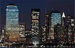 World Financial Center buildings and Lower Manhattan skyline across the Hudson River, New York City, New York, United States of America, North America