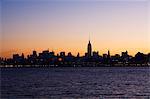 Empire State Building and Mid Town skyline at dawn, Manhattan, New York City, New York, United States of America, North America