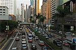 Busy traffic on Gloucester Road, Wanchai, Hong Kong, China, Asia