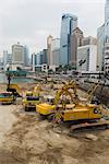 Projet de remise en état des terres en cours dans l'Asie centrale, l'île de Hong Kong, Hong Kong, Chine,