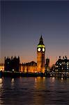 Big Ben und den Houses of Parliament in der Nacht, UNESCO Weltkulturerbe, Westminster, London, England, Vereinigtes Königreich, Europa