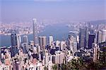 Skyline de l'île de Hong Kong et le port de Victoria, au-delà de Hong Kong, Chine, Asie